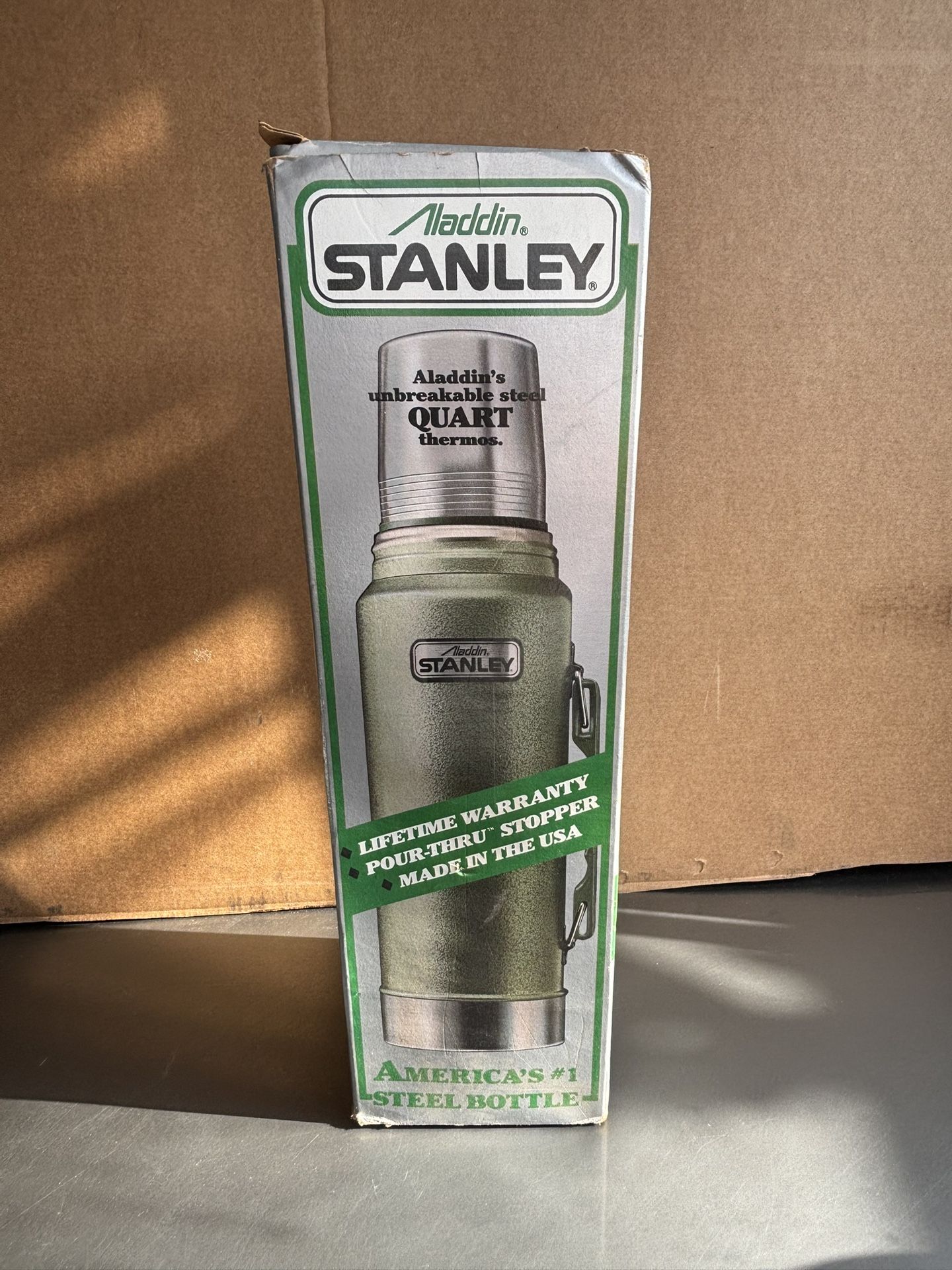 Vintage Stanley Aladdin Green Bottle Thermos w/ Original Box