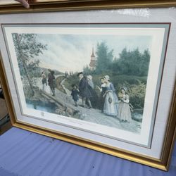 Sunday Morning in Sleepy Hollow After Etching by Jas S King 41x32 Print