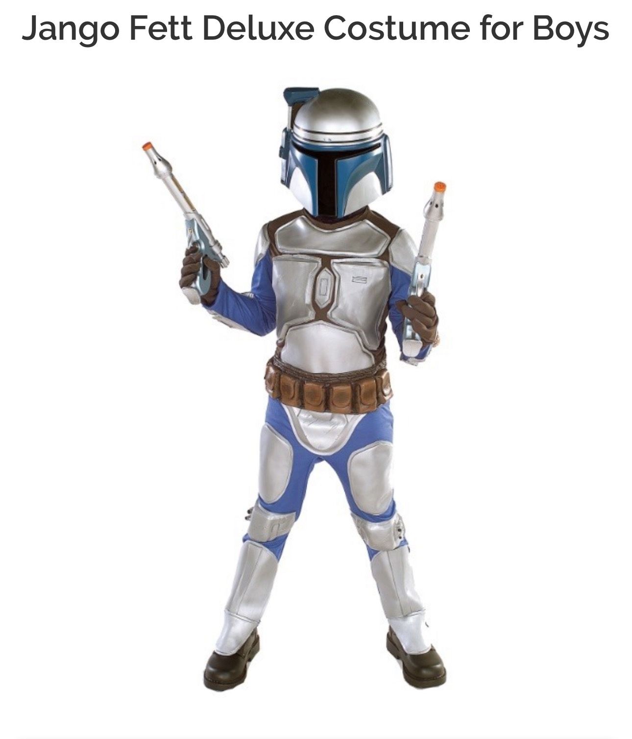 Jango Fett Star Wars Costume kids 12-14 years old NEW open box Halloween