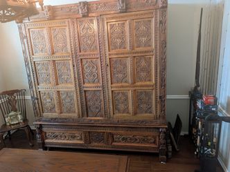 "Hand-Carved Solid Wood Old World Armoire – Heirloom Quality