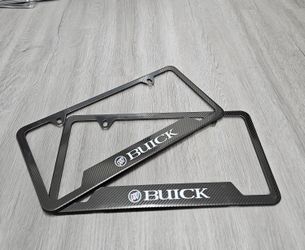 Brand New Universal 2PCS Buick Metal Carbon Fiber Style License Plate Frame
