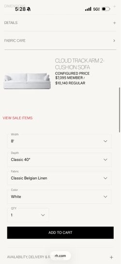 Cloud track arm single cushion sofa
