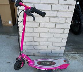 Pink electric scooter