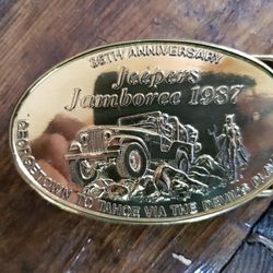 Vintage 1987 35th Jeepers Jamboree Belt Buckle Georgetown USA Rare Collector's