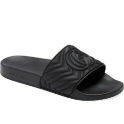 Men's matelasse  Rubber Gucci Slides 

