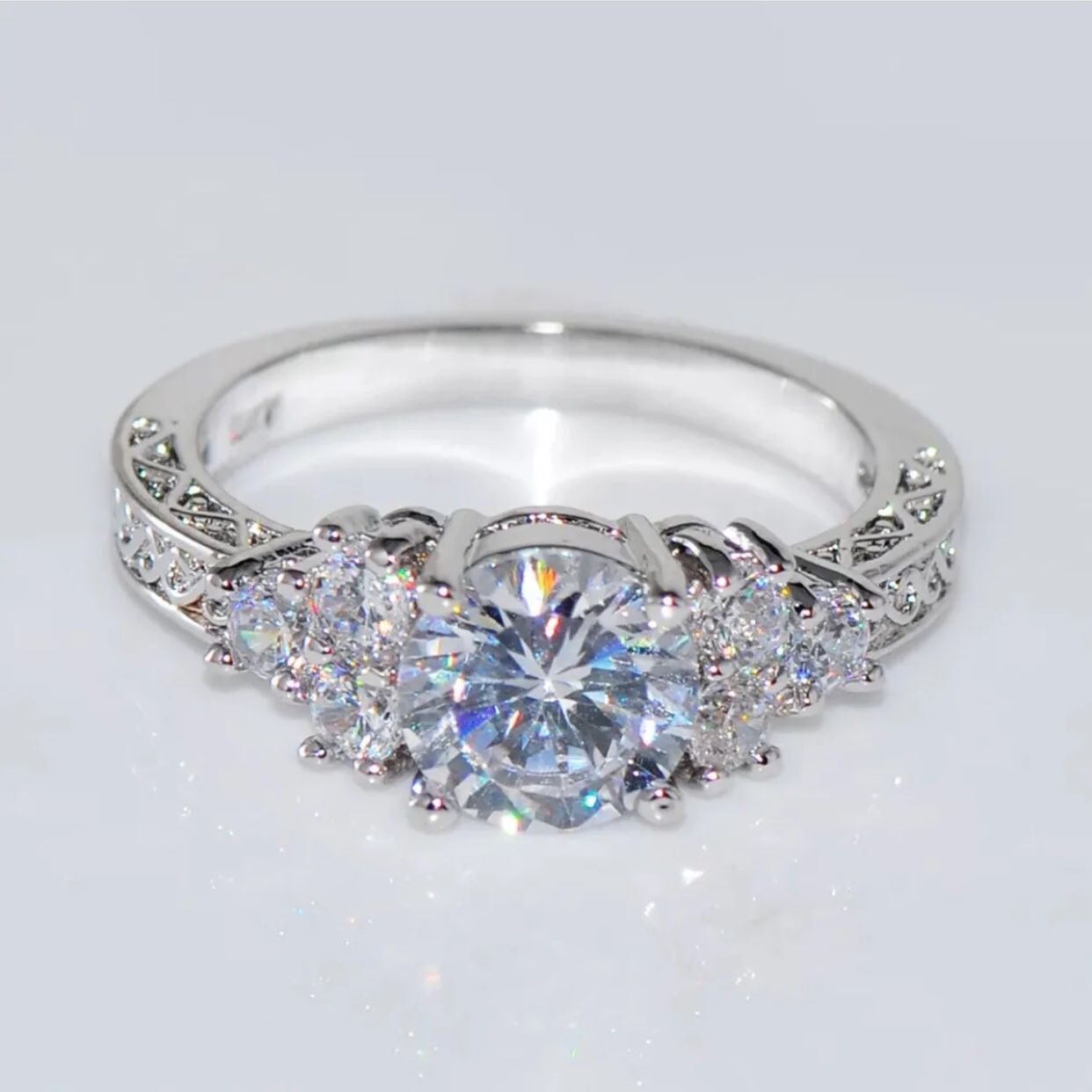 5.8ct 10k gold Filled lab created diamond wedding engagement ring