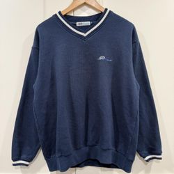 Vintage 90’s PIKO Hawaiian Longboard Wear Embroidered Surf Waffle Knit Sweater 