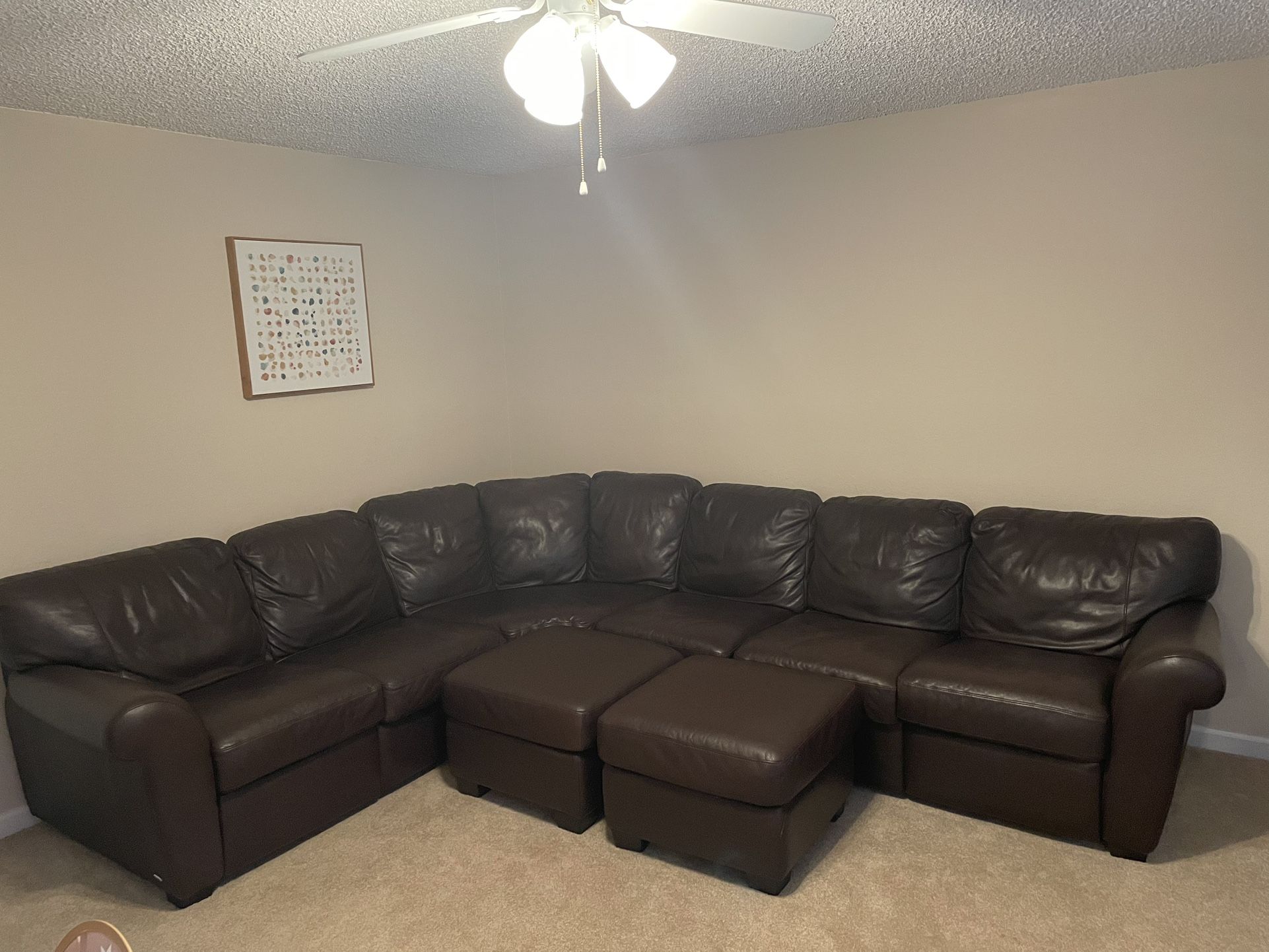 Natuzzi Leather Sectional Couch