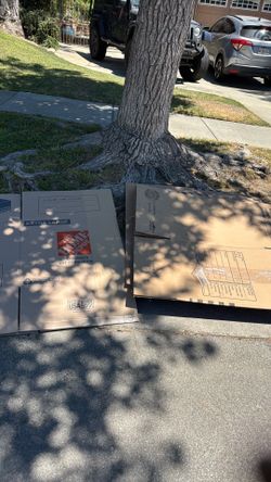 Six large moving boxes, free
