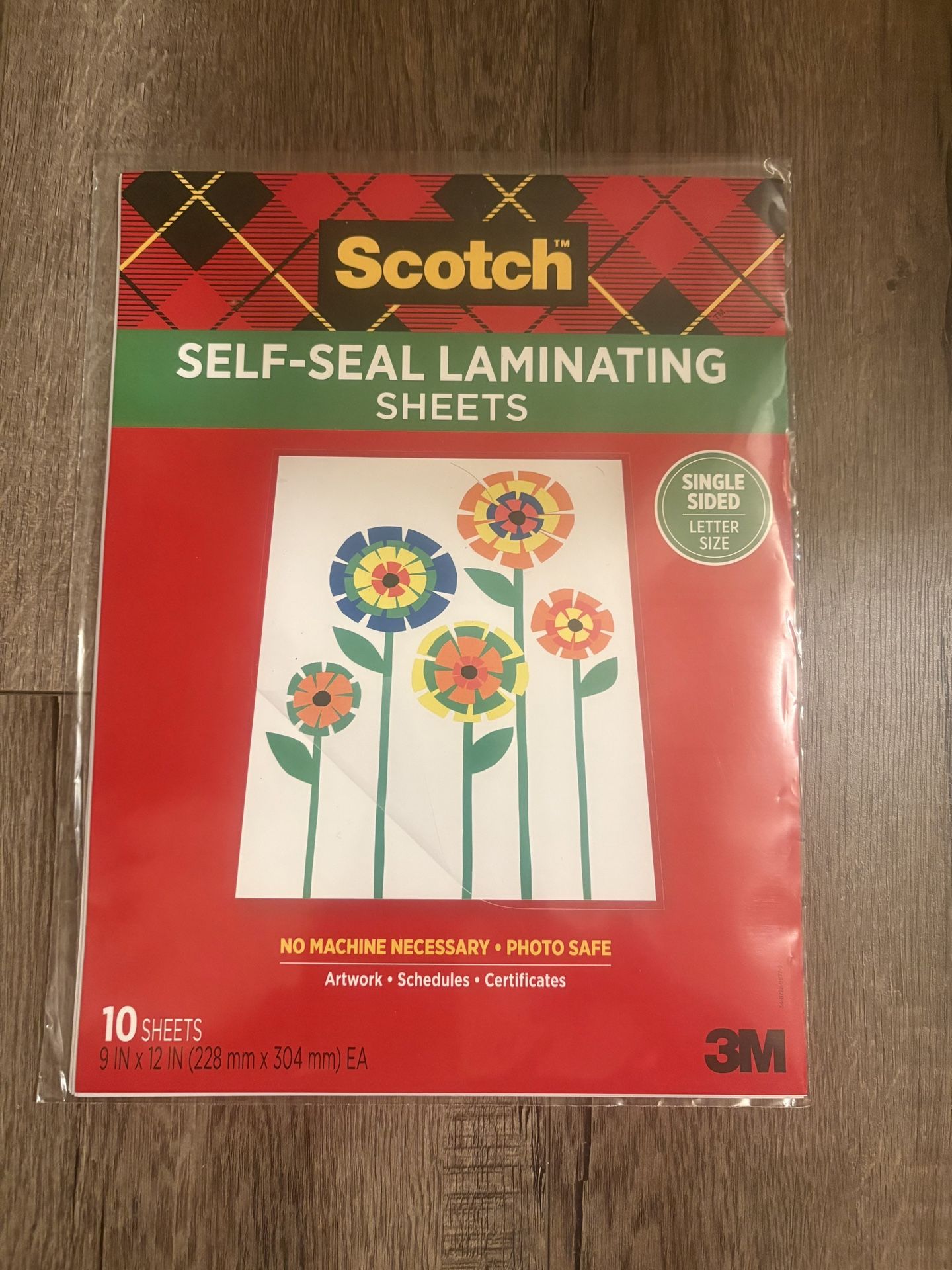scotch self seal laminating sheets open package 8 left