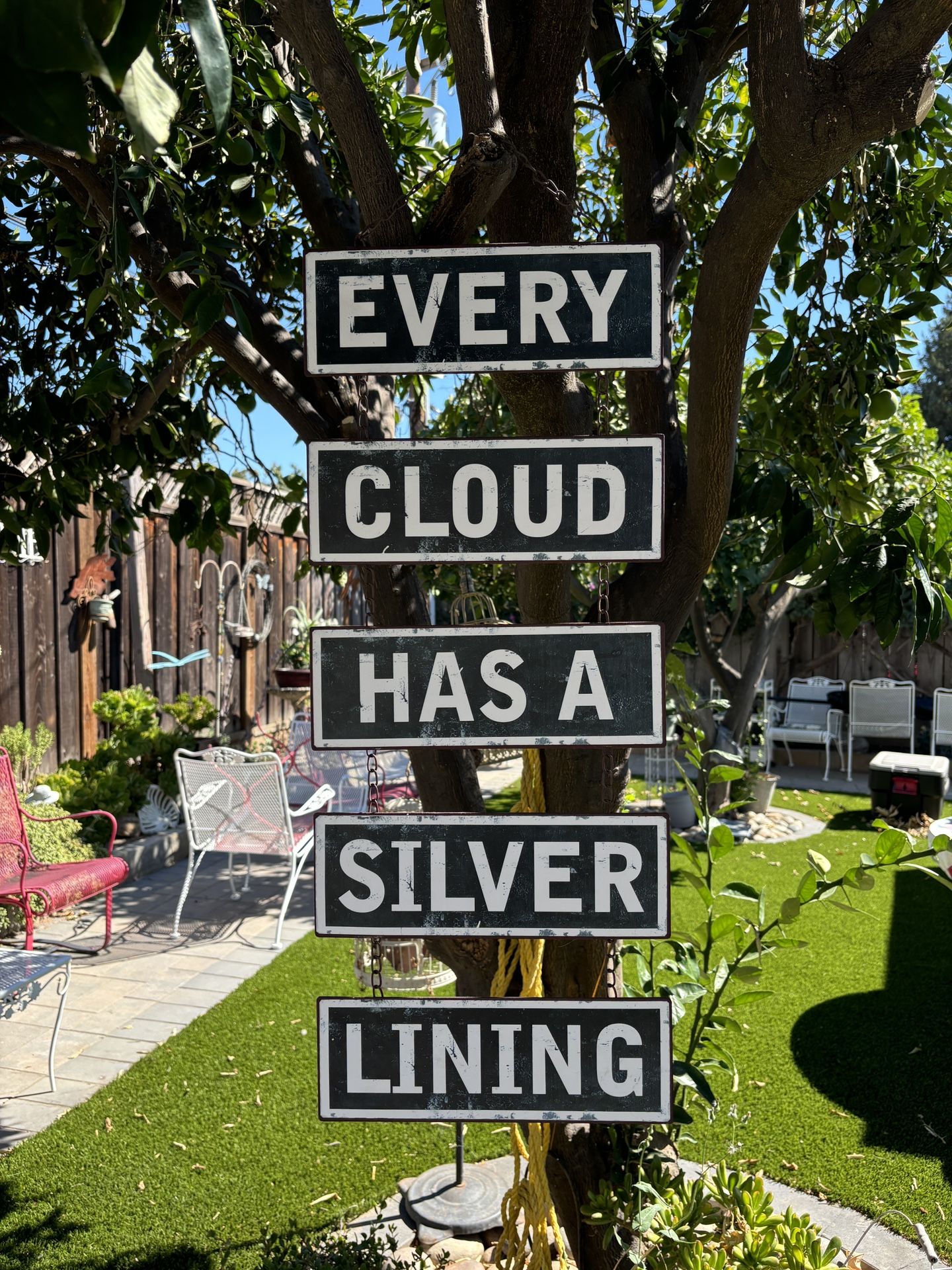 Yard Sign “Every Cloud Has A Silver Lining”