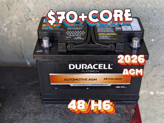AGM Car Battery Group Size 48/H6