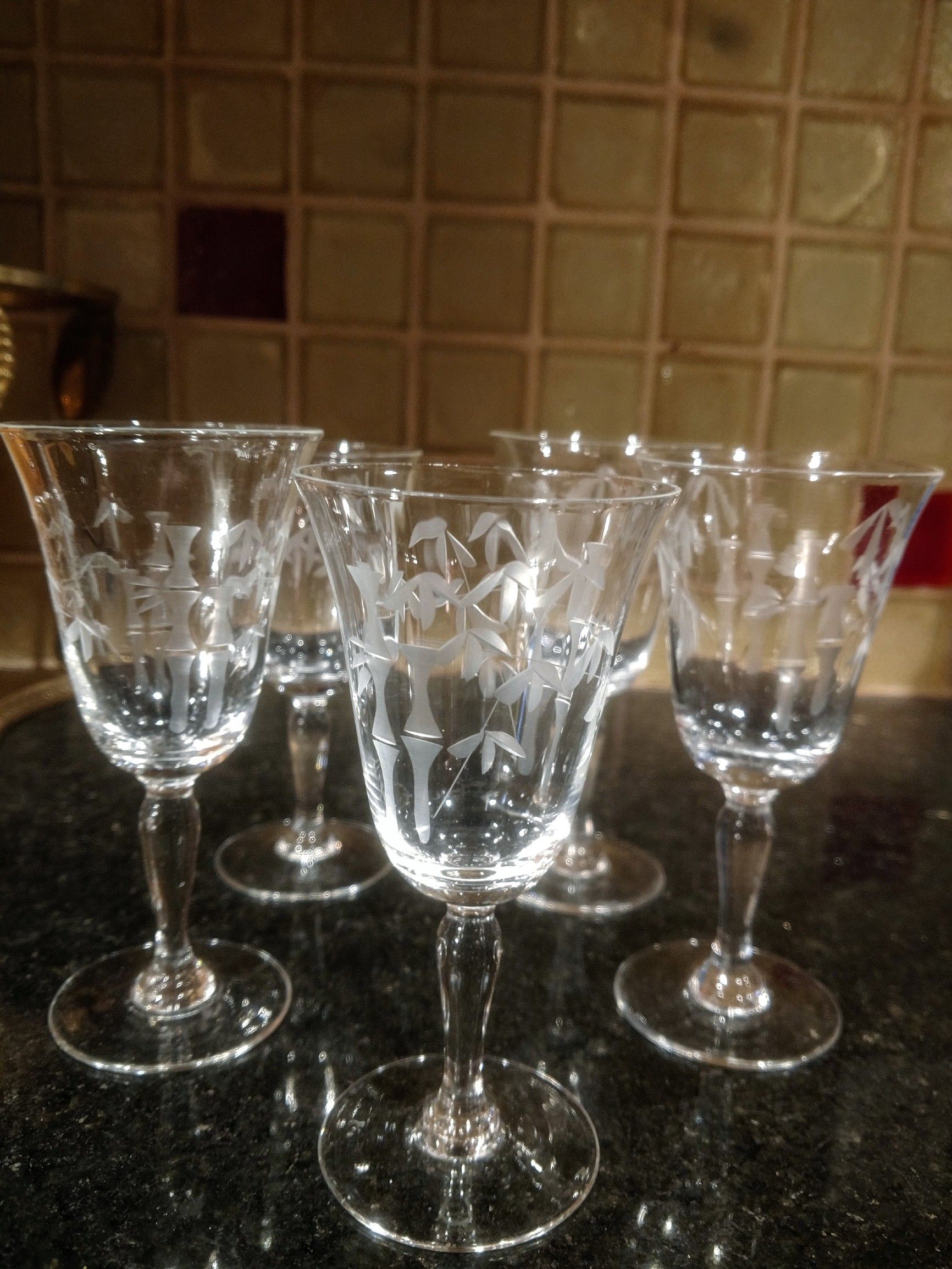 Old Bamboo Liquor Glasses