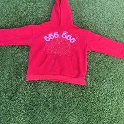 Sp5der Red And Pink Hoodie