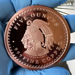 5oz. .999 Fine Copper Aztec Calendar Bullion