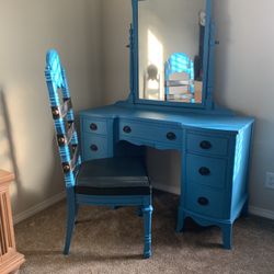 Girls Desk And Matching Chair, 