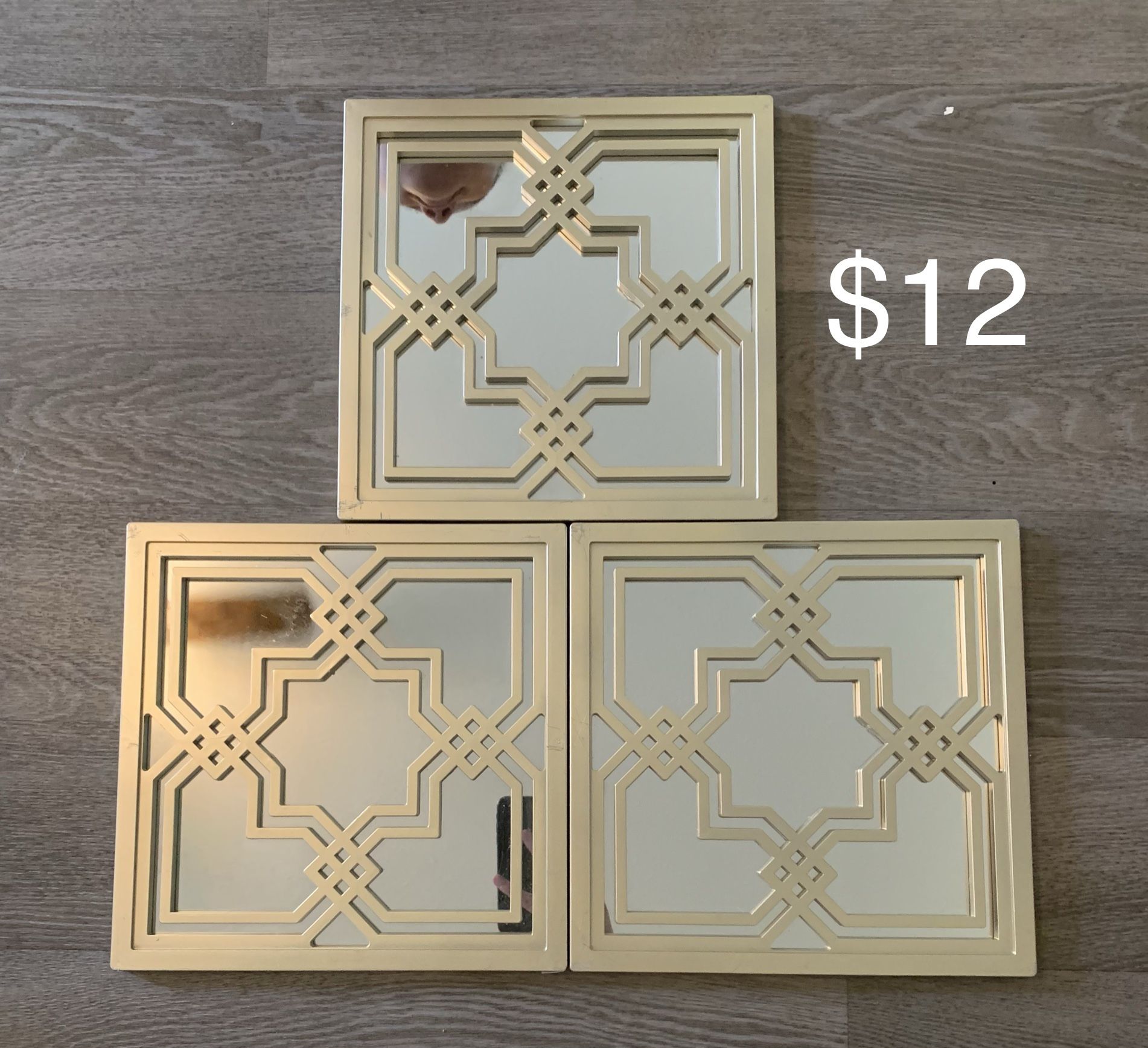 Decorative wall mirrors.