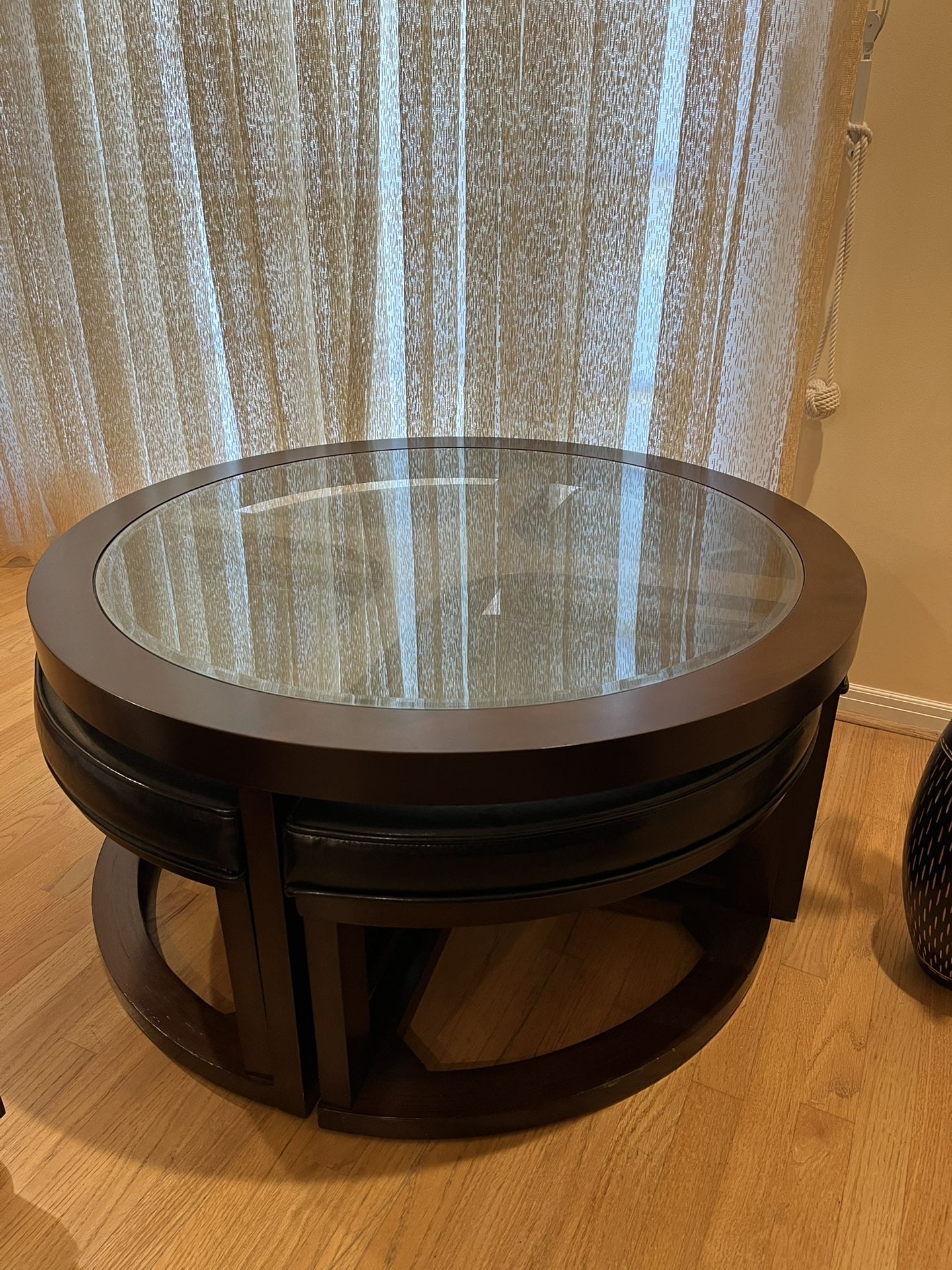 Coffee Table With 4 Nested Stools 