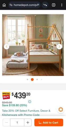 Kids House Frame Bed with Trundle