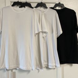 Set of 4 Mens White & Black T Shirts Lot by George Size XL Extra Large 