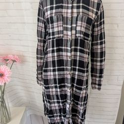 Maurices Plaid Flannel Dress Size S
