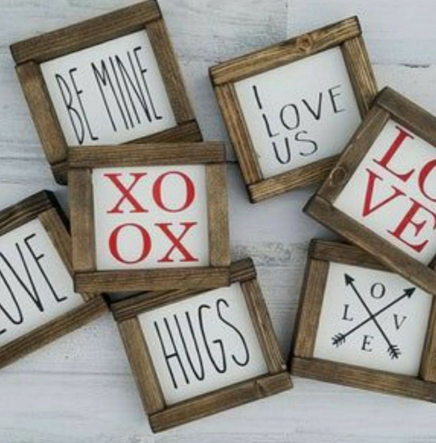 Valentine's Day Farmhouse Rustic Rae Dunn Inspired Wall Signs