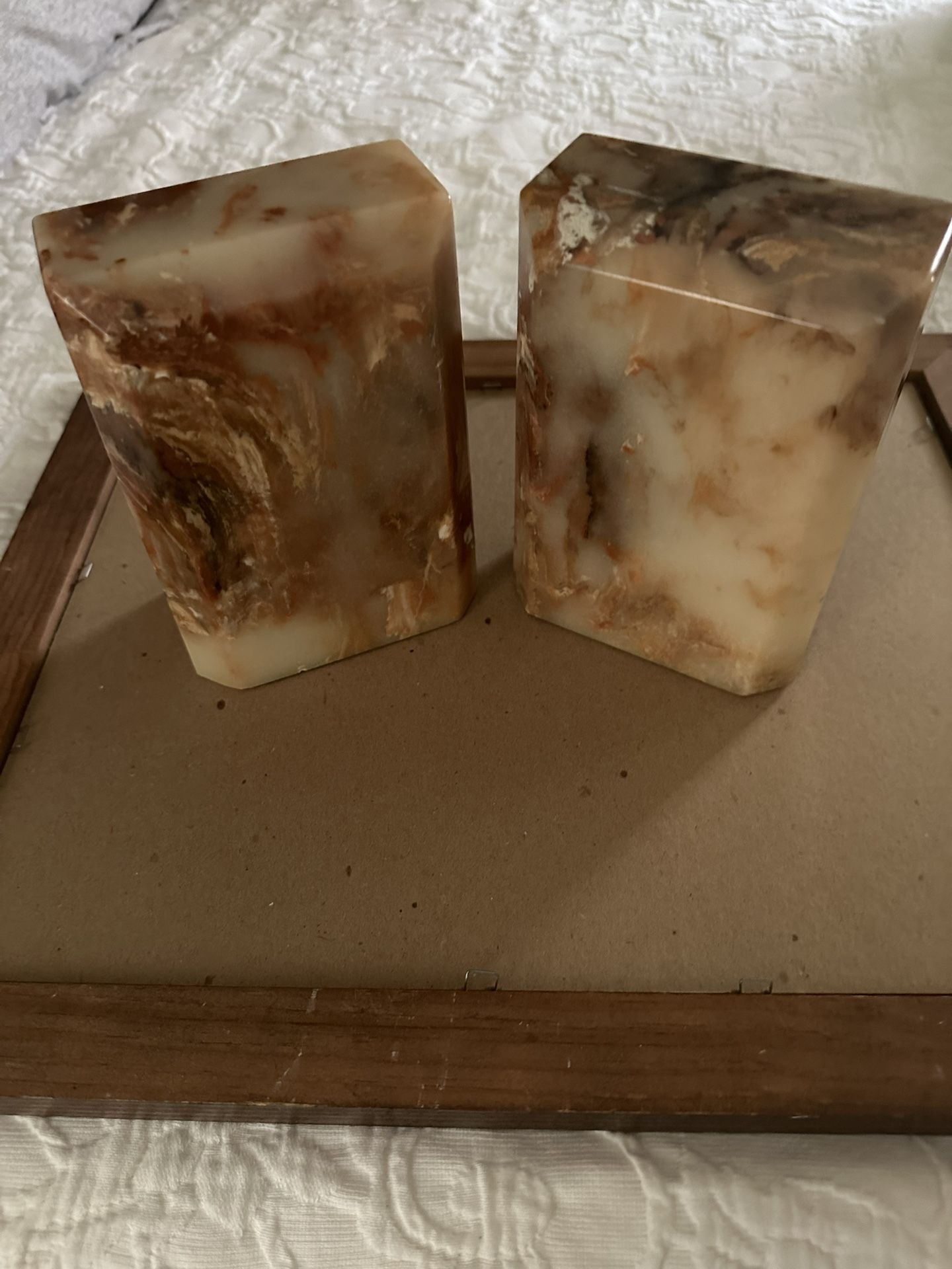 Faux Marble Book Ends