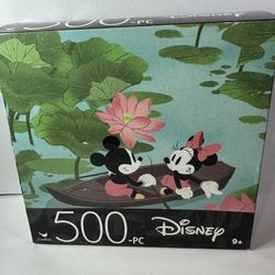 Disney Mickey & Minnie Mouse Water Boat Ride 500 PC Jigsaw Puzzle Spinmaster Sealed 11x14