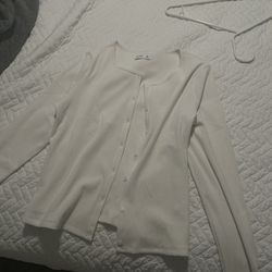 White hollister cardigan