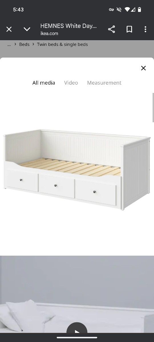 Ikea HEMNES
Daybed frame with 3 drawers, white, Twin