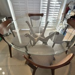 Mid century Modern Glass Dining Table