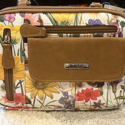 MultiSac Floral Crossbody Bag in Tan and Multicolor New with Tags