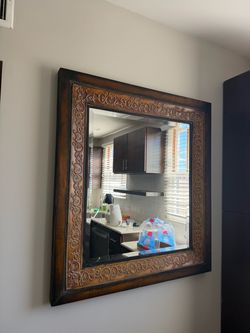 Brown vintage decorative mirror