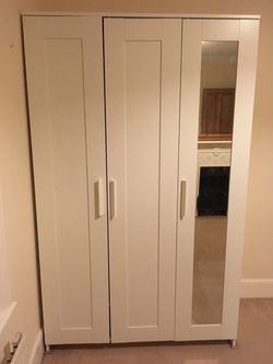 BRIMNES Wardrobe with 3 doors white 46x74 3 4