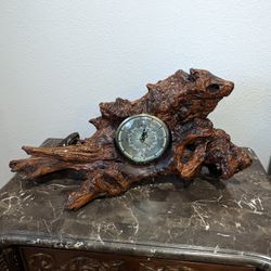 Vintage Unique Handmade Burl Wood Clock