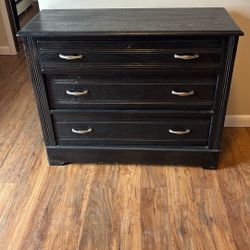 Vintage Black Painted 3 Drawer Dresser 