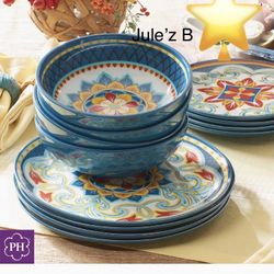 Princess House  Vajilla e 12 Piezas Melamine Nueva En Su Caja 
