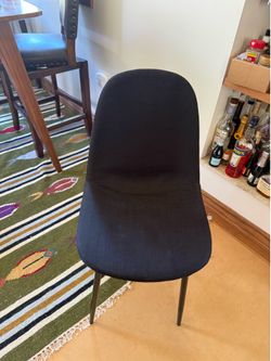 Black fabric chairs (6 total)