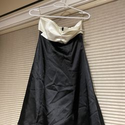 Black And Cream Semi Formal Dress