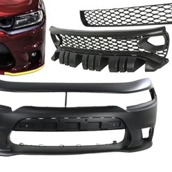 Front Bumper and Grilles For Dodge Charger  BRAND NEW 2015 to 2022     