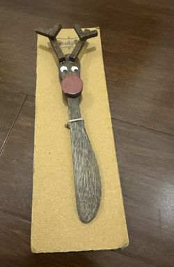 Mud Pie Rustic Wooden Reindeer Spreader for dips
