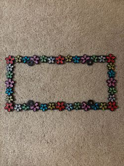 Sparkly Floral License Plate Fram