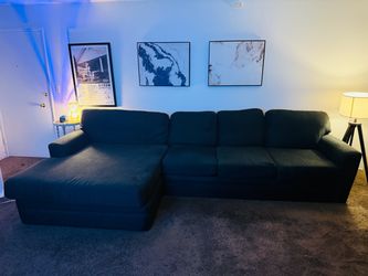 Living Spaces Oversized Charcoal Sectional w/ Chaise