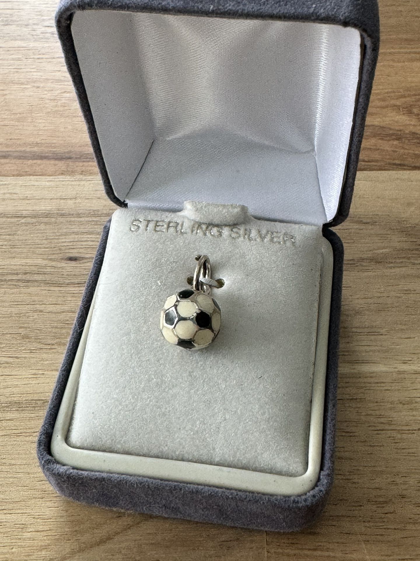 Sterling Silver, and Enameled Soccer Ball Charm