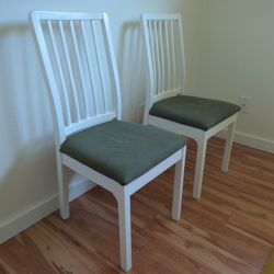 White IKEA Dining Chairs (EKEDALEN)