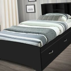 Twin/Full size Book case Storage bed frame