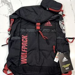 Adidas NC State Wolfpack Utility Premium Backpack Black Red Collegiate GA5335