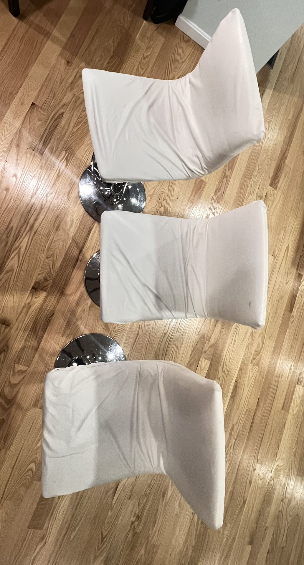 3 Adjustable Barstool White Cover