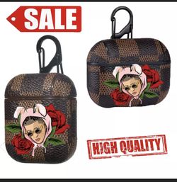 Leather Luxury Airpod Case Cover Pro and 1&2 Gen Bunny Bad
