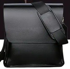 Genuine Leather Black Messenger Bag